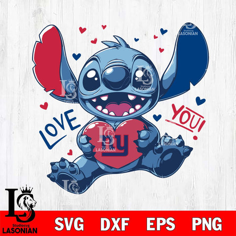 New York Giants Stitch Love Svg Eps Dxf Png File, Digital Download, Instant Download