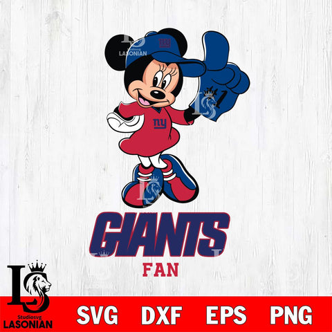 New York Giants #1 Fan Minnie Mouse Svg Eps Dxf Png File, Digital Download, Instant Download