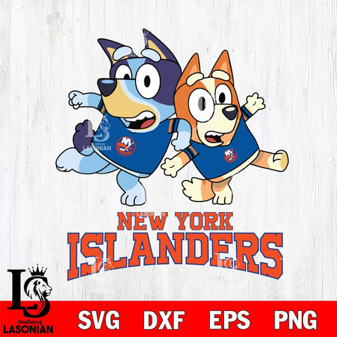 New York Islanders Bluey & Bingo 13 Svg Eps Dxf Png File, NHL svg, Digital Download, Instant Download