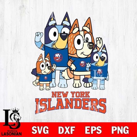 New York Islanders Bluey & Bingo 14 Svg Eps Dxf Png File, NHL svg, Digital Download, Instant Download