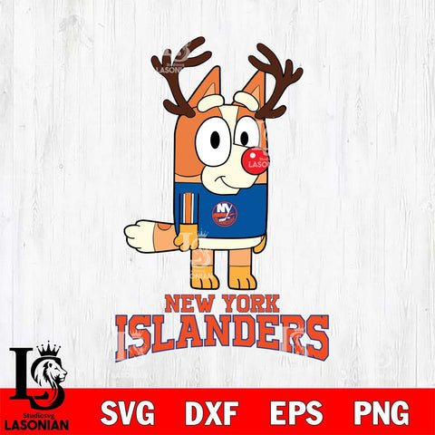 New York Islanders Bluey Chilli Christmas Deer Svg Eps Dxf Png File, Digital Download