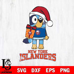 New York Islanders Bluey Christmas Svg Eps Dxf Png File, Digital Download