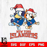 New York Islanders Bluey Christmas Holiday Svg Eps Dxf Png File, Digital Download