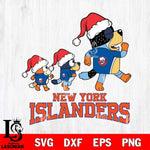 New York Islanders Bluey Family Christmas Svg Eps Dxf Png File, Digital Download