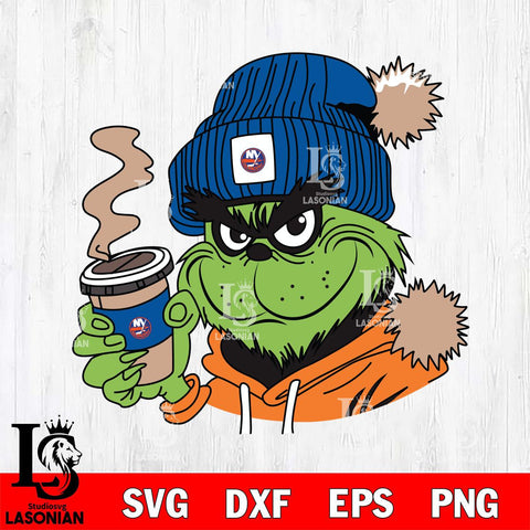 New York Islanders Boujee Grinch 4 Svg Eps Dxf Png File, Digital Download, Instant Download