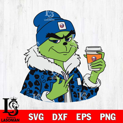 New York Islanders Boujee Grinch 7 Svg Eps Dxf Png File, Digital Download, Instant Download