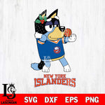 New York Islanders Christmas Bluey Bandit Heeler Svg, Christmas Svg , NHL svg , Digital Download, dxf eps png pdf file