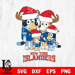 New York Islanders Christmas Bluey Santa Family Svg, Christmas Svg , NHL svg , Digital Download, dxf eps png pdf file