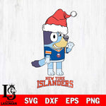 New York Islanders Christmas Bluey Say Hi Svg, Christmas Svg , NHL svg , Digital Download, dxf eps png pdf file