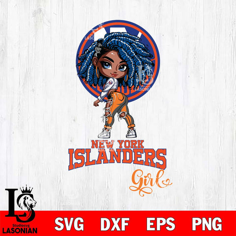 New York Islanders Fan Girl Svg Eps Dxf Png File, Digital Download, Instant Download