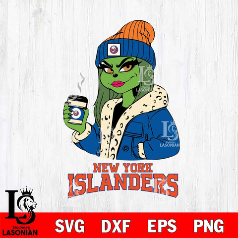 New York Islanders Girls Grinch Bougie Svg Eps Dxf Png File, Digital Download, Instant Download