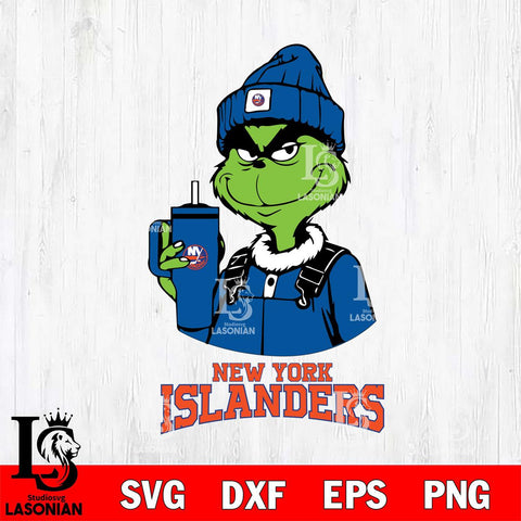 New York Islanders Grinch Football Christmas Cut Files, Cricut,Christmas Svg Dxf Eps Png file , Digital Download