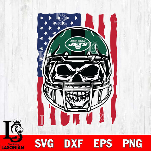 New York Jets American Skull Helmet Svg Eps Dxf Png File, Digital Download, Instant Download