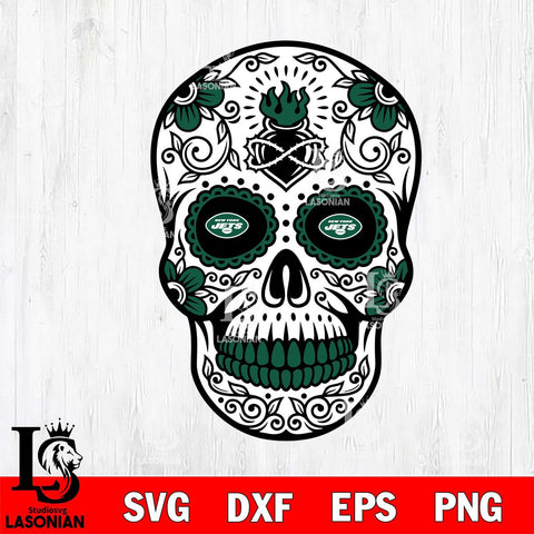 New York Jets Badass Mexico Skull SVG