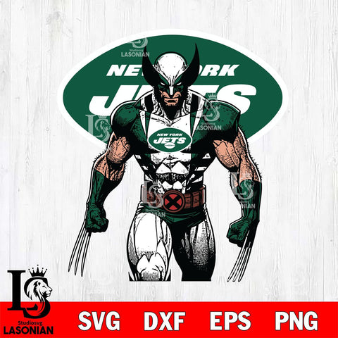 New York Jets Badass Wolverine Svg Eps Dxf Png File, Digital Download, Instant Download