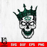 New York Jets Badass king Skull SVG