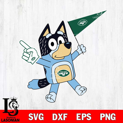 New York Jets Bandit Bluey Flag Svg Eps Dxf Png File,NFL Cut Svg Files,Digital File,Sublimation