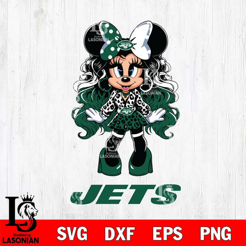 New York Jets Beauty Minnie Mouse Svg Eps Dxf Png File, Digital Download, Instant Download