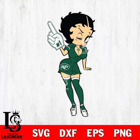 New York Jets Betty Boop Cheering Svg Eps Dxf Png File, Digital Download, Instant Download