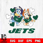 New York Jets Bluey & Bingo 10 Svg Eps Dxf Png File, NFL svg, Digital Download, Instant Download