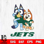 New York Jets Bluey & Bingo Svg Eps Dxf Png File, NFL svg, Digital Download, Instant Download