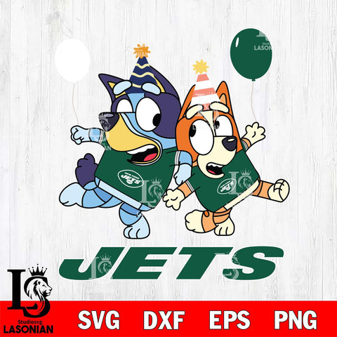 New York Jets Bluey & Bingo 2 Svg Eps Dxf Png File, NFL svg, Digital Download, Instant Download