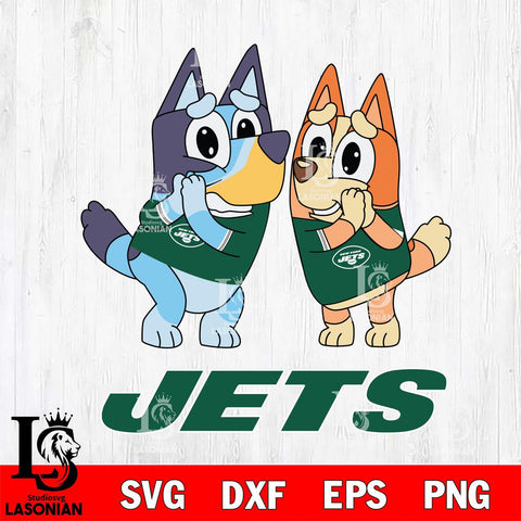 New York Jets Bluey & Bingo 5 Svg Eps Dxf Png File, NFL svg, Digital Download, Instant Download