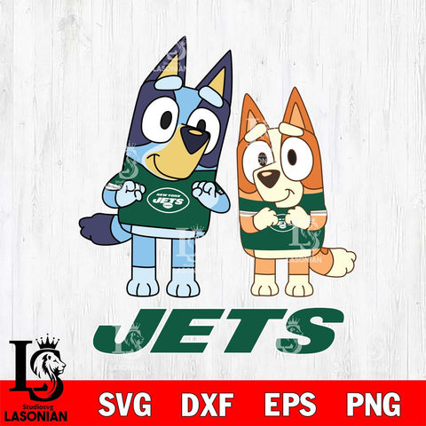 New York Jets Bluey & Bingo 6 Svg Eps Dxf Png File, NFL svg, Digital Download, Instant Download