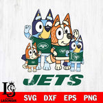 New York Jets Bluey & Bingo 7 Svg Eps Dxf Png File, NFL svg, Digital Download, Instant Download