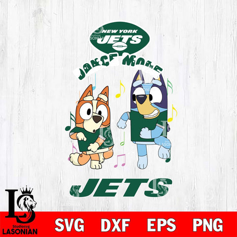 New York Jets Bluey Bingo Dance Mode Svg Eps Dxf Png File, NFL svg, Digital Download, Instant Download