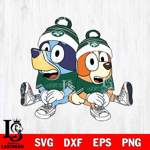 New York Jets Bluey & Bingo Football Svg Eps Dxf Png File, NFL svg, Digital Download, Instant Download