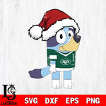 New York Jets Bluey Cartoon Christmas Svg Eps Dxf Png File, Digital Download, Instant Download