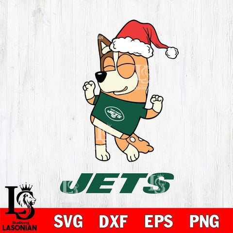 New York Jets Bluey Chilli Happy Christmas Svg Eps Dxf Png File, Digital Download