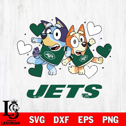 New York Jets Bluey Chilli Heart NFL Svg Eps Dxf Png File, Digital Download, Instant Download