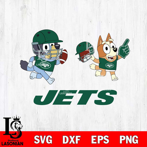 New York Jets Bluey Chilli NFL 2 Svg Eps Dxf Png File, Digital Download, Instant Download