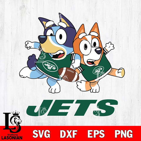 New York Jets Bluey Chilli NFL Svg Eps Dxf Png File, Digital Download, Instant Download