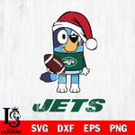 New York Jets Bluey Christmas Svg Eps Dxf Png File, Digital Download