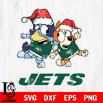 New York Jets Bluey Christmas Holiday Svg Eps Dxf Png File, Digital Download