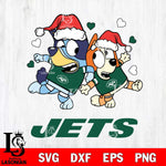 New York Jets Bluey Christmas NFL Svg Eps Dxf Png File, Digital Download