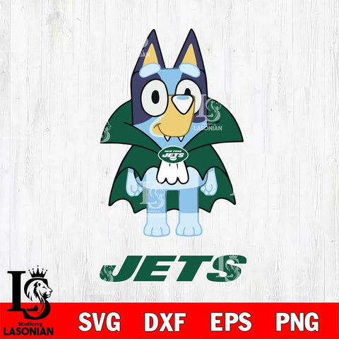 New York Jets Bluey Dracula Halloween Svg Eps Dxf Png File, Digital Download, Instant Download