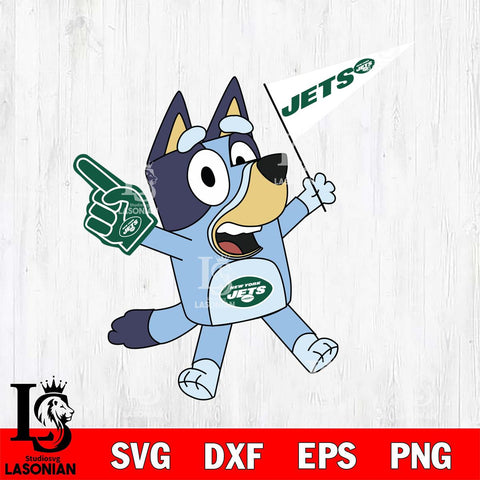 New York Jets Bluey Flag NFL Football Svg Eps Dxf Png File, Digital Download, Instant Download