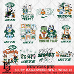 New York Jets Bluey Halloween 12 SVG Svg Eps Dxf Png File, Digital Download, Instant Download