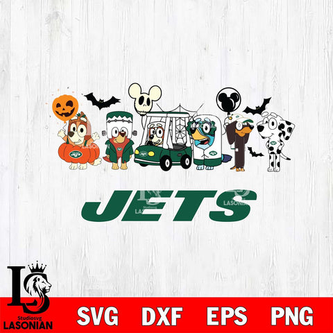 New York Jets Bluey Halloween Svg Eps Dxf Png File, Digital Download, Instant Download