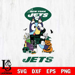 New York Jets Bluey Halloween NFL 2 Svg Eps Dxf Png File, Digital Download, Instant Download