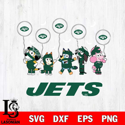 New York Jets Bluey Halloween Spooky Svg Eps Dxf Png File, Digital Download, Instant Download