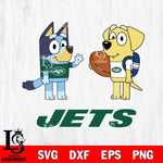 New York Jets Bluey Lucky Svg Eps Dxf Png File, Digital Download, Instant Download