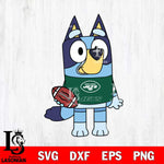 New York Jets Bluey NFL 2 Svg Eps Dxf Png File, Digital Download, Instant Download