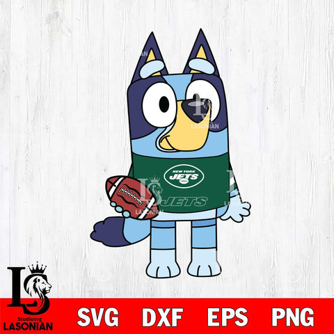 New York Jets Bluey NFL 2 Svg Eps Dxf Png File, Digital Download, Instant Download