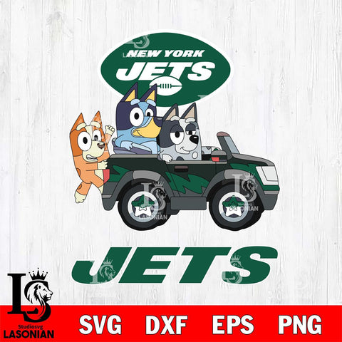 New York Jets Bluey friends car Svg Eps Dxf Png File, Digital Download, Instant Download