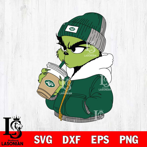 New York Jets Boujee Grinch 6 Svg Eps Dxf Png File, Digital Download, Instant Download